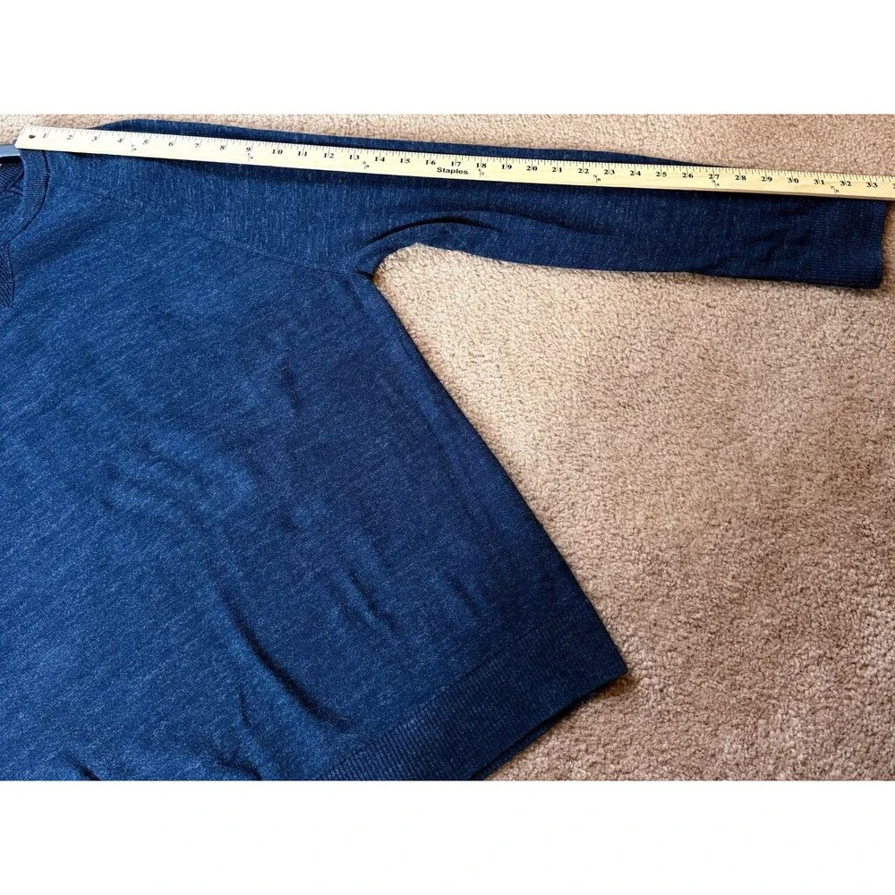 Banana Republic Men’s XL Organic Cotton Sweater Navy Blue Raglan Crewneck